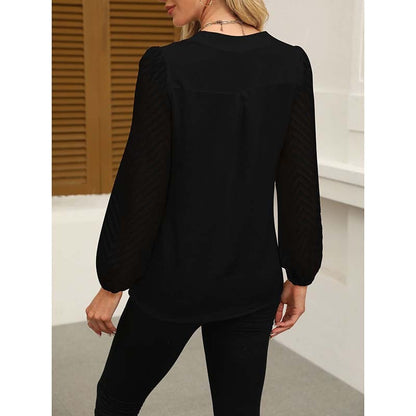 Women's Casual Lace Long Sleeve Chiffon Shirts