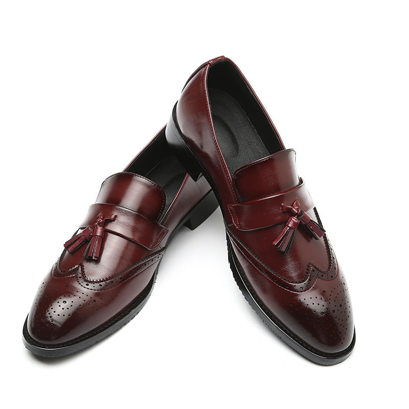 Men’s Fashion Brogue Leather Shoes – Fringed Design for Office & Party Wear