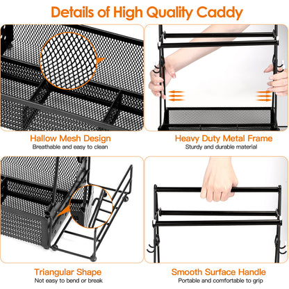 Metal Grill Caddy With Paper Towel Holders Utensil Holder