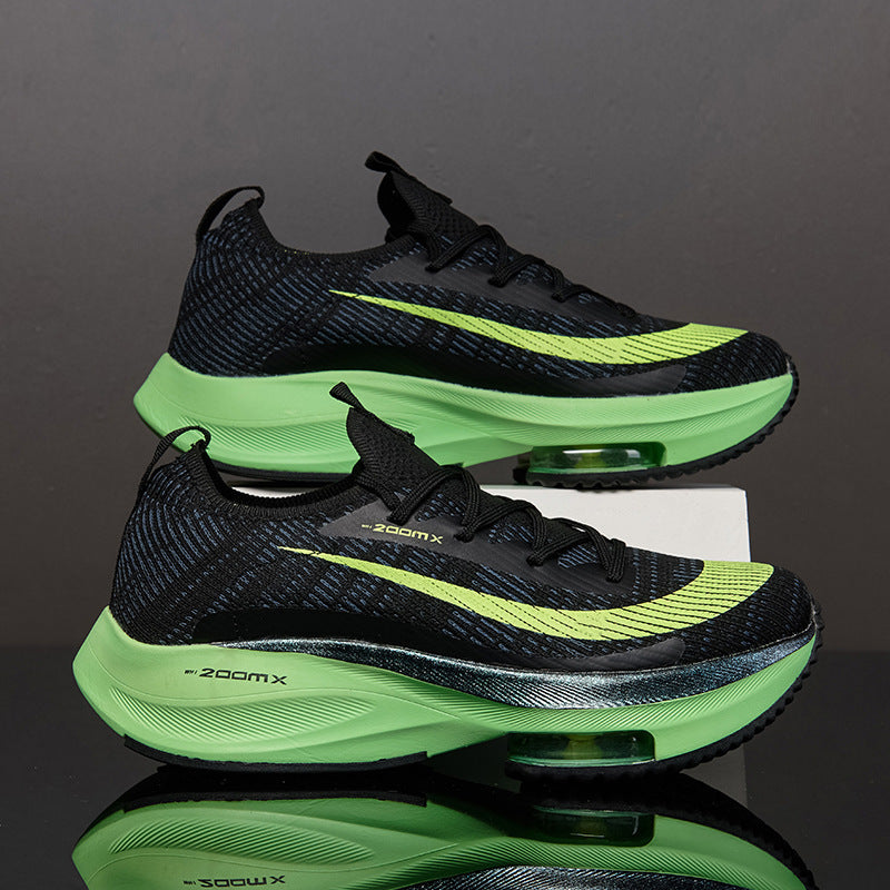 Men’s Air Cushion Sports Shoes | Breathable Knit Lace-Up Sneakers for Running & Casual Wear