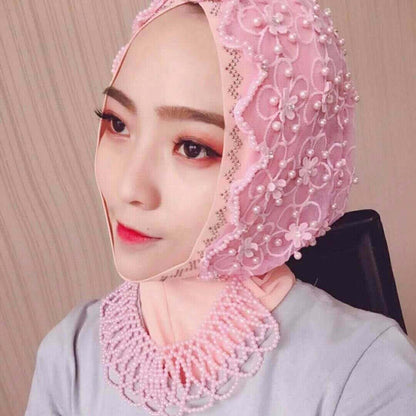 Muslim hijab chiffon beaded scarf