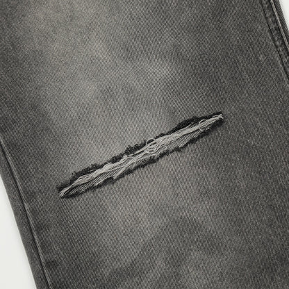 Punk Make Old Ripped Denim Trousers Men