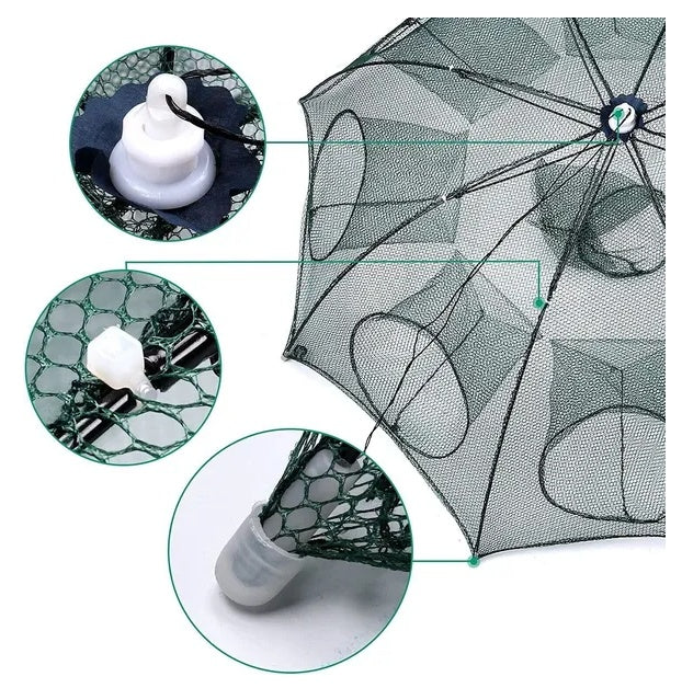 Fishing Bait Trap Crab Net Crawdad Shrimp Cast Dip Cage Fish Minnow Foldable NEW