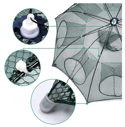 Fishing Bait Trap Crab Net Crawdad Shrimp Cast Dip Cage Fish Minnow Foldable NEW