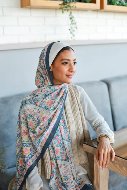 Satin Printed Hijab Printed Shawl Headscarf