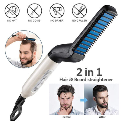 Electric Hair Straightener Brush For Men