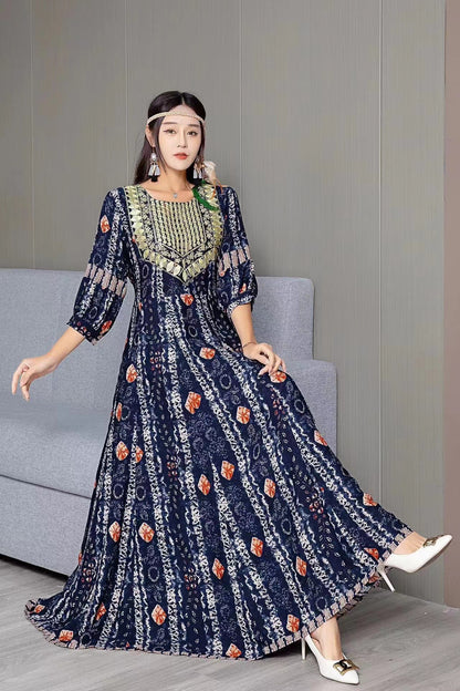 Fashion Personalized Ethnic Style Cotton Dress