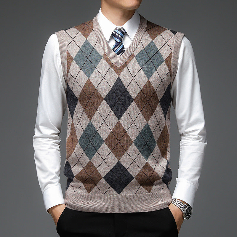 Sleeveless Knitted Sweater For Men