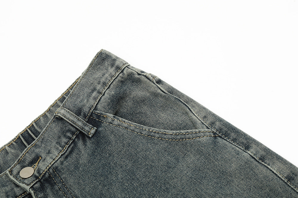 Punk Washed And Worn Denim Overalls Men