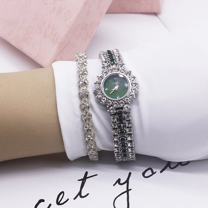 Steel Band Bracelet Two-Piece Watch Set