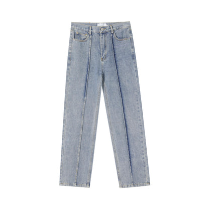 Women’s Deconstructed Stitching Straight Jeans