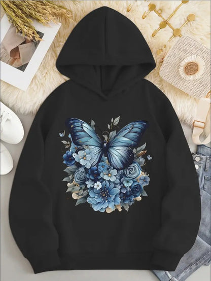 Butterfly Print Women's Hoodies