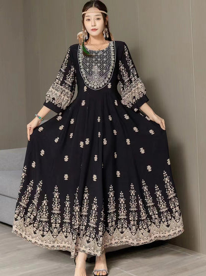 Fashion Personalized Ethnic Style Cotton Dress