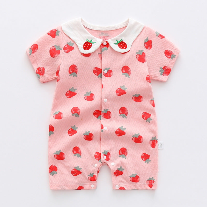 Baby Boys’ Summer Jumpsuit – Thin Cotton Short Sleeve Toddler Clothes