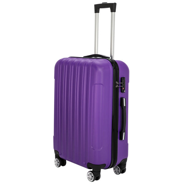 20/24/28 Inch Purple 3-in-1 ABS Aluminum Alloy Spinner Trolley Luggage Set with Handle