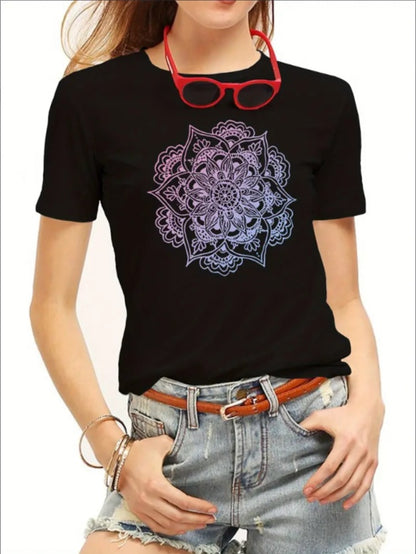 Floral Pattern Casual Sports T-shirt