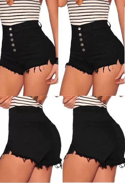 Women’s High-Waist Cargo Denim Shorts