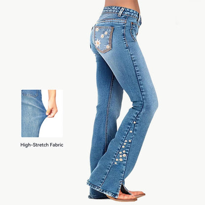 Women's High-Waist Star Patch Jeans