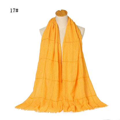 Glitter Lace Lines Sequins Crinkle Crimp Ripped Cotton Turban Hijab