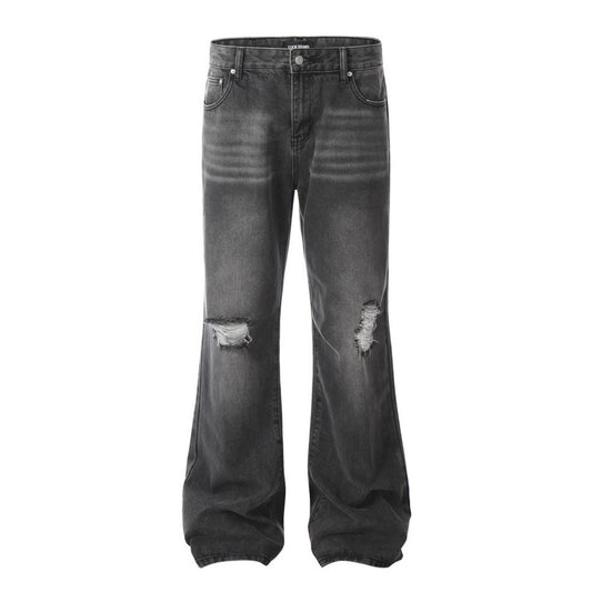 Punk Make Old Ripped Denim Pants Men