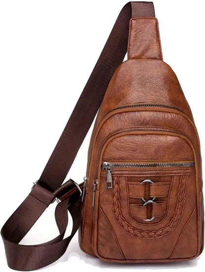 Retro Leather Crossbody & Chest Bag – Unisex Men’s and Women’s Style