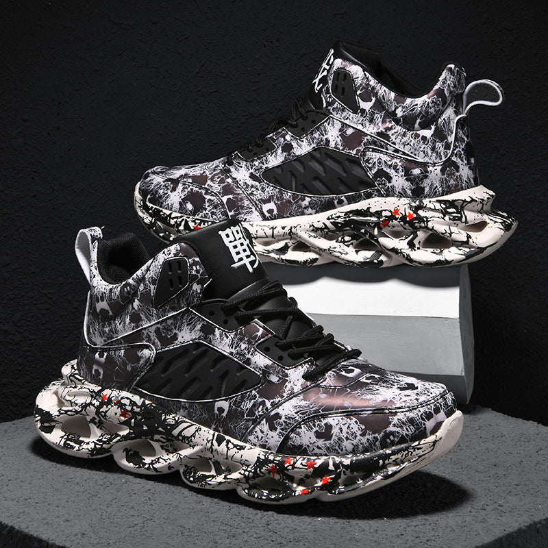 Men’s Basketball Shoes – Camouflage Graffiti Design