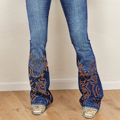 Women's High-Waist Heart Cut-out Jeans
