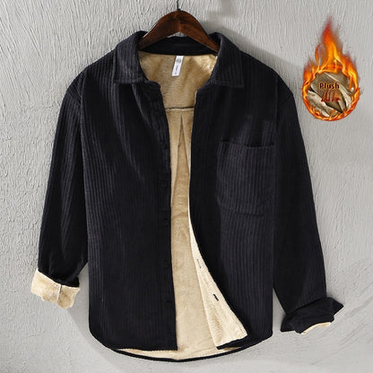 Thickened Velvet Padded Shirt Men's Loose Leisure Warm Top
