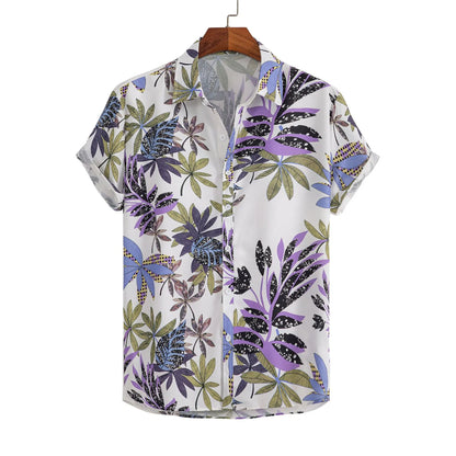 Fashion Men's Art Printed Short Sleeve Shirt