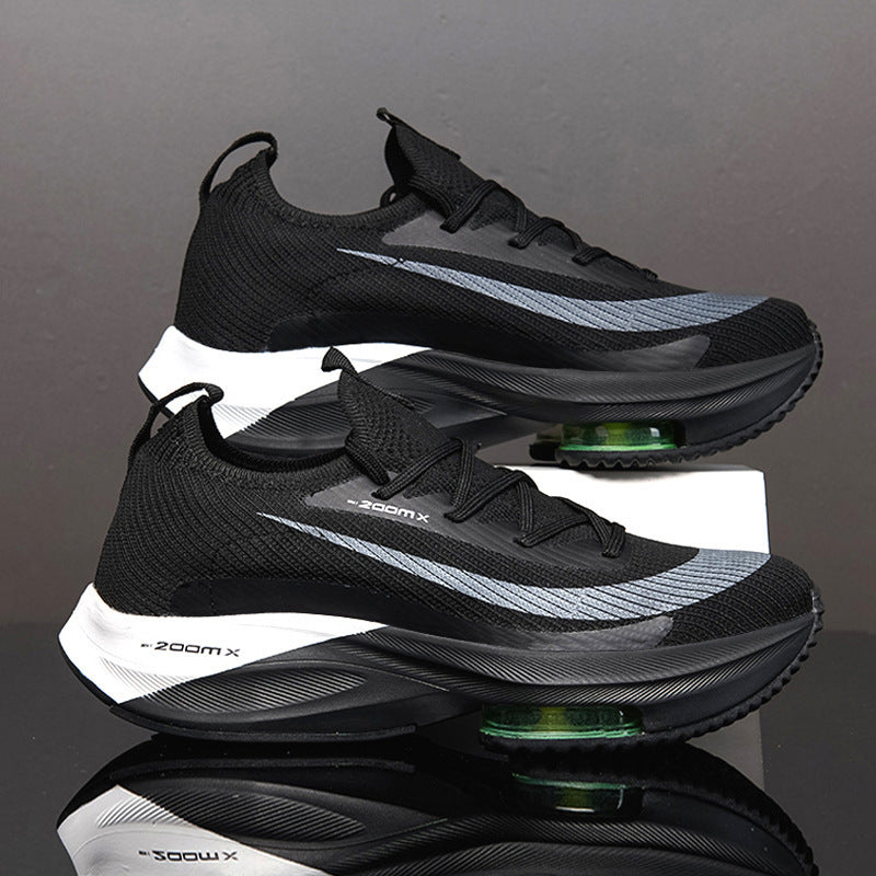 Men’s Air Cushion Sports Shoes | Breathable Knit Lace-Up Sneakers for Running & Casual Wear