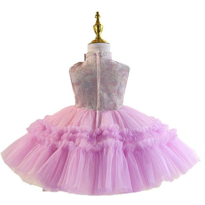Girls’ Princess Dress – Elegant Tulle Tutu Outfit for Piano Performance