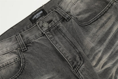 Punk Make Old Ripped Denim Trousers Men