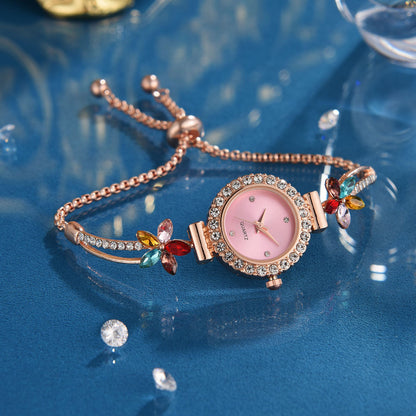 Women’s New Fashion Round Quartz Watch with Adjustable Bracelet
