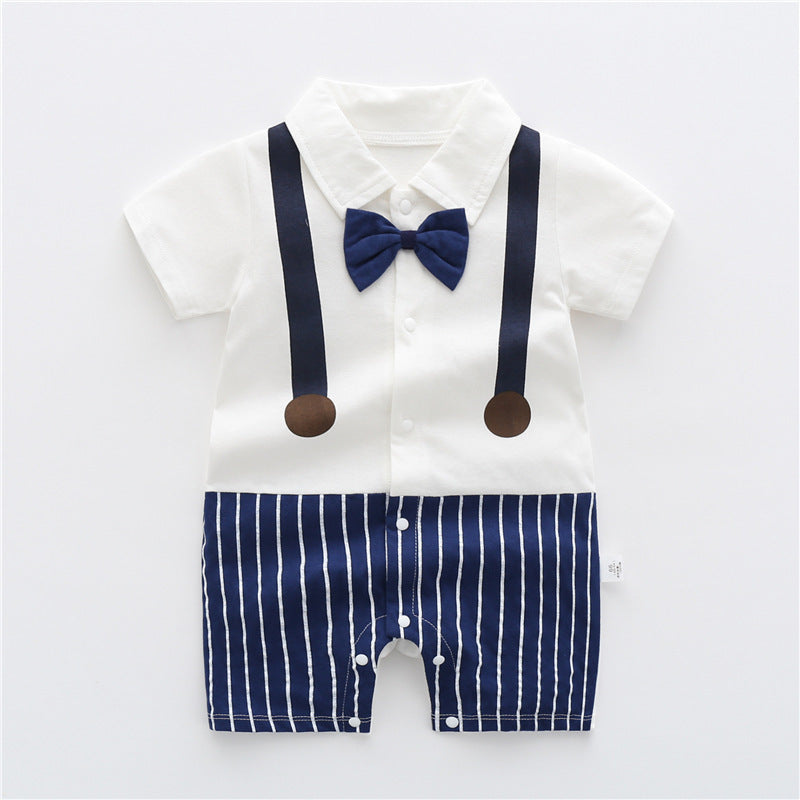 Baby Boys’ Summer Jumpsuit – Thin Cotton Short Sleeve Toddler Clothes