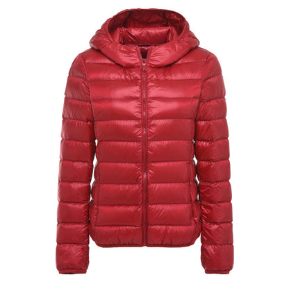 Women's Short Slim-fit Lightweight Thin Loose Hooded Coat