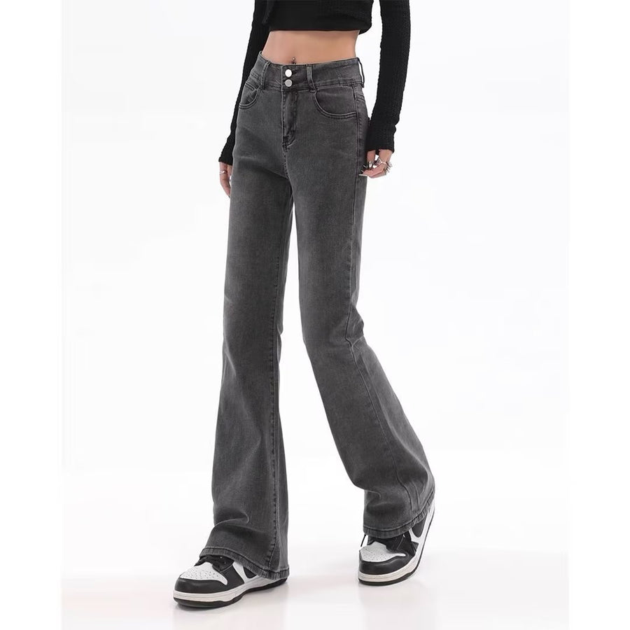 Retro American Slightly Flared Jeans For Women