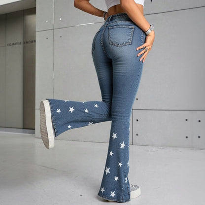 Vintage Star Pattern Jeans