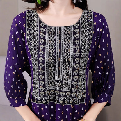 Ethnic Embroidery Large Swing Bohemian Style Dress