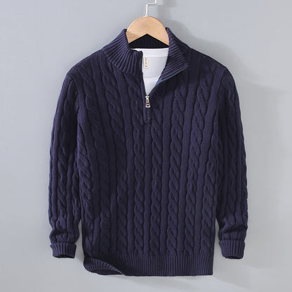 Loose Zip Pullover Knitting Sweater Coat For Men