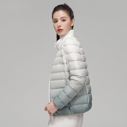 Down Jacket Women's Gradient Stand Collar Fashionable