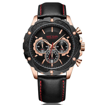 Men’s Multifunctional Quartz Sports Chronograph Watch with Calendar