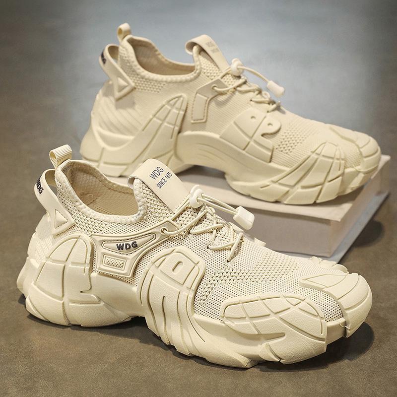 Men’s Trendy Fly Woven Sneakers – Casual Thick Sole Work & Sports Shoes