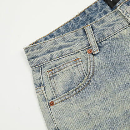 Washed Light Color Denim Trousers For Men