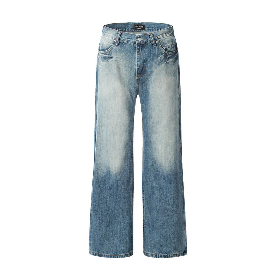 Water Denim Straight-leg Trousers Men
