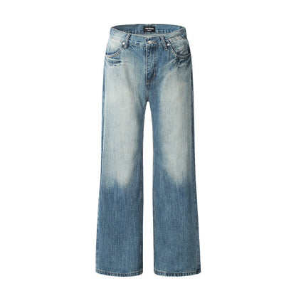 Water Denim Straight-leg Trousers Men