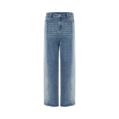 Women’s Washed Blue Loose Stitch Jeans