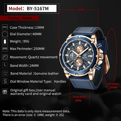 Men’s Multifunctional Quartz Watch