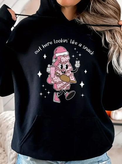 Cute And Versatile Loose Printed Hoodie For Women