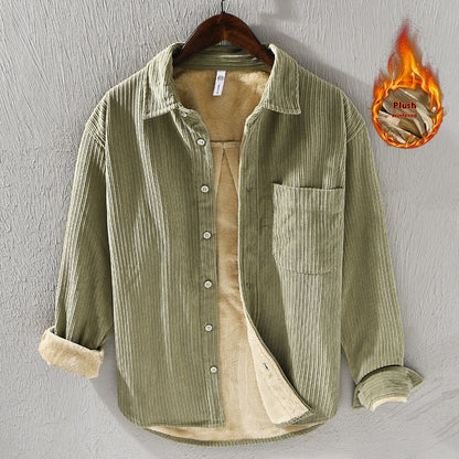 Thickened Velvet Padded Shirt Men's Loose Leisure Warm Top