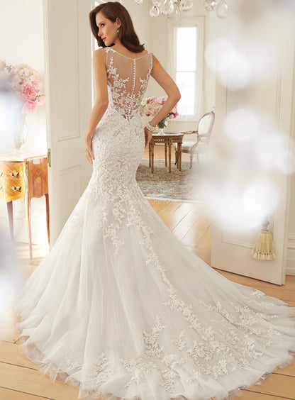 Fishtail Slim Wrapped  Wedding Dress